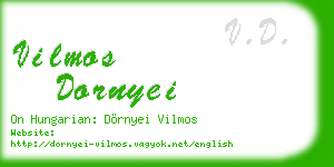 vilmos dornyei business card